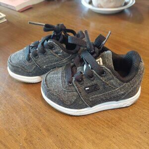 Fila T-2 Snow White Denim Baby Toddler Shoes Size 4, Color: Charcoal